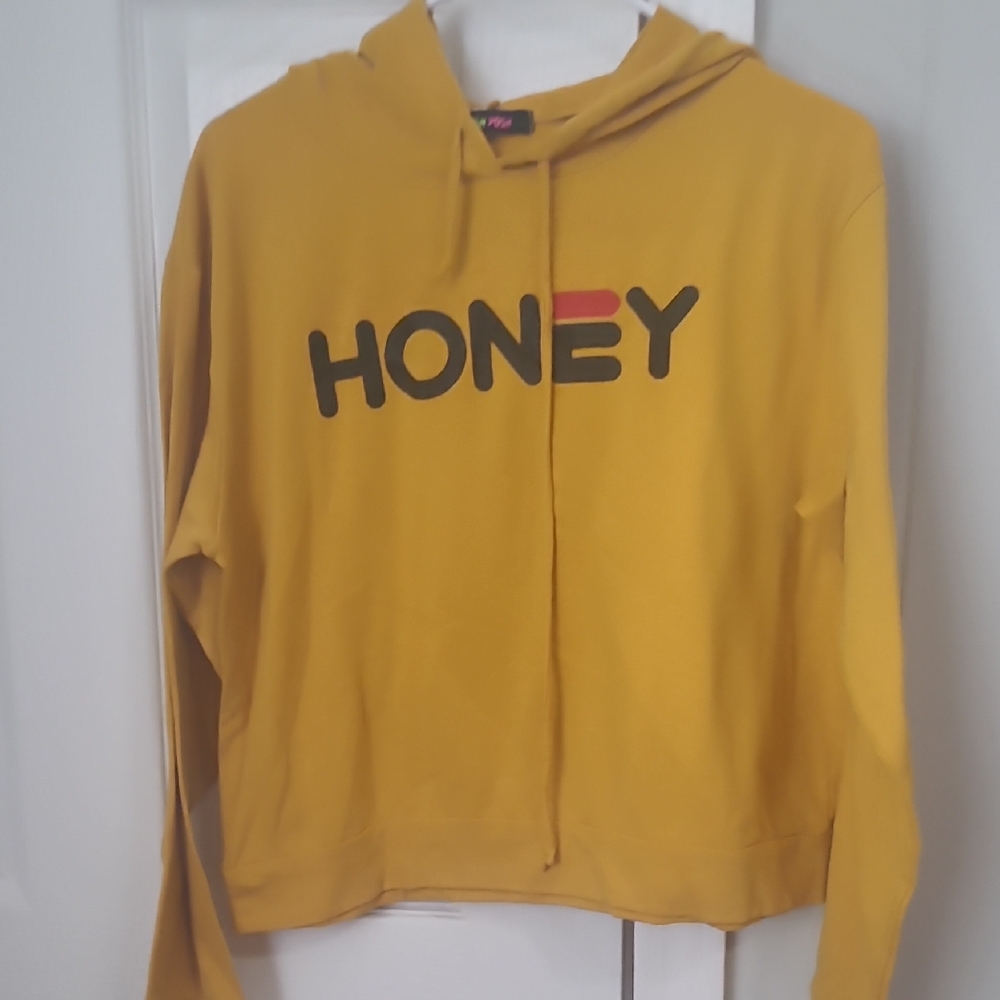 Yellow Hoodie with 'HONEY' Print